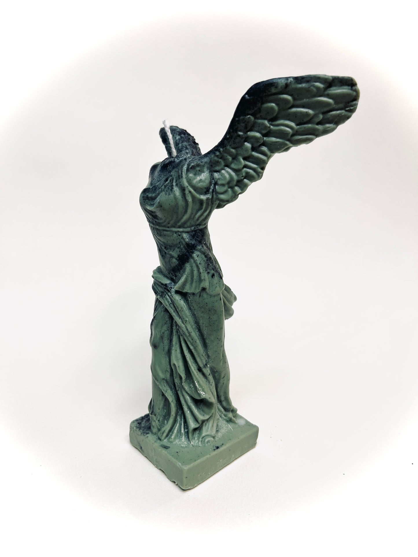 Goddess of Victory Candle Sculpture 7" Winter Pine