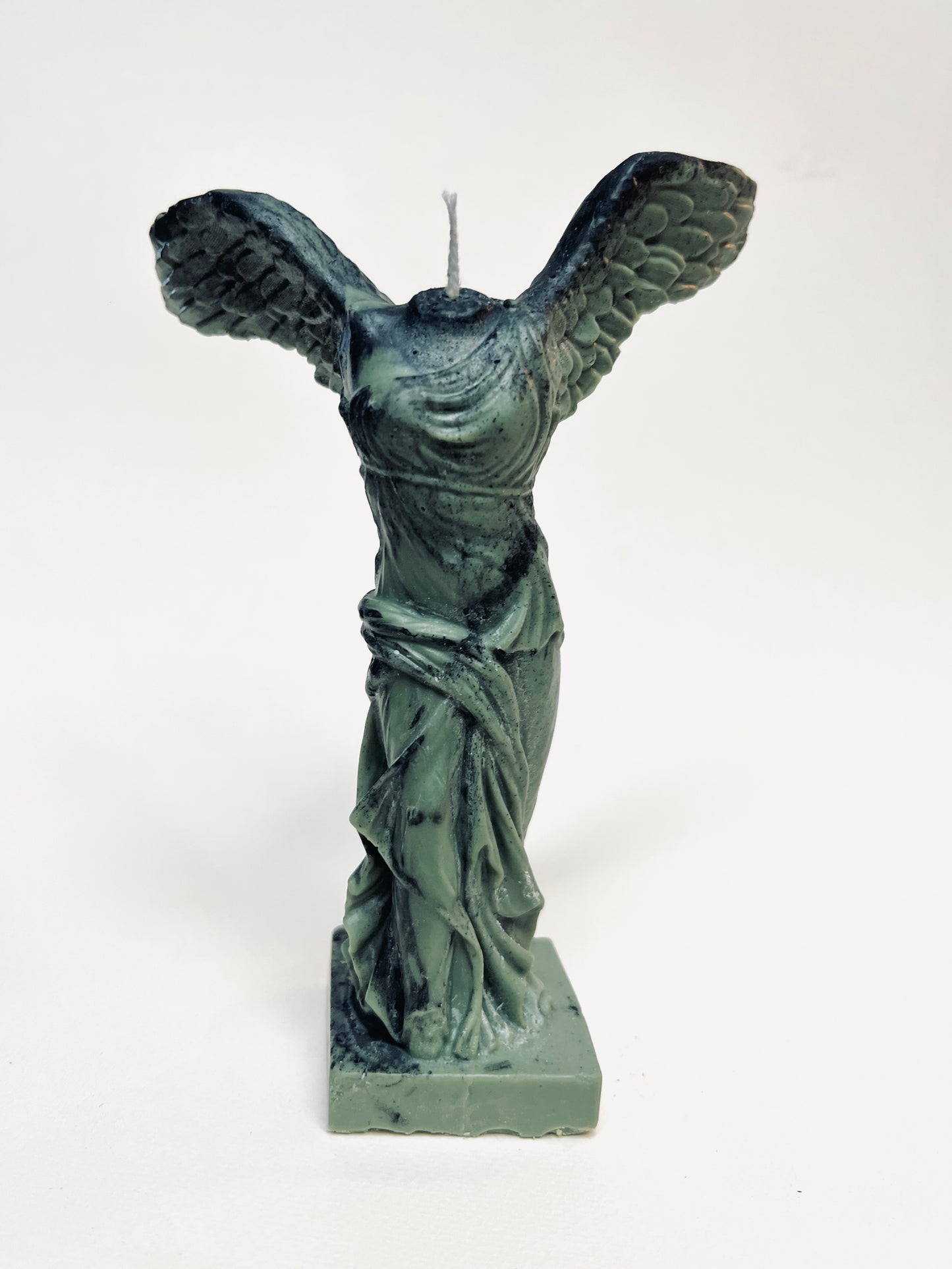 Goddess of Victory Candle Sculpture 7" Winter Pine