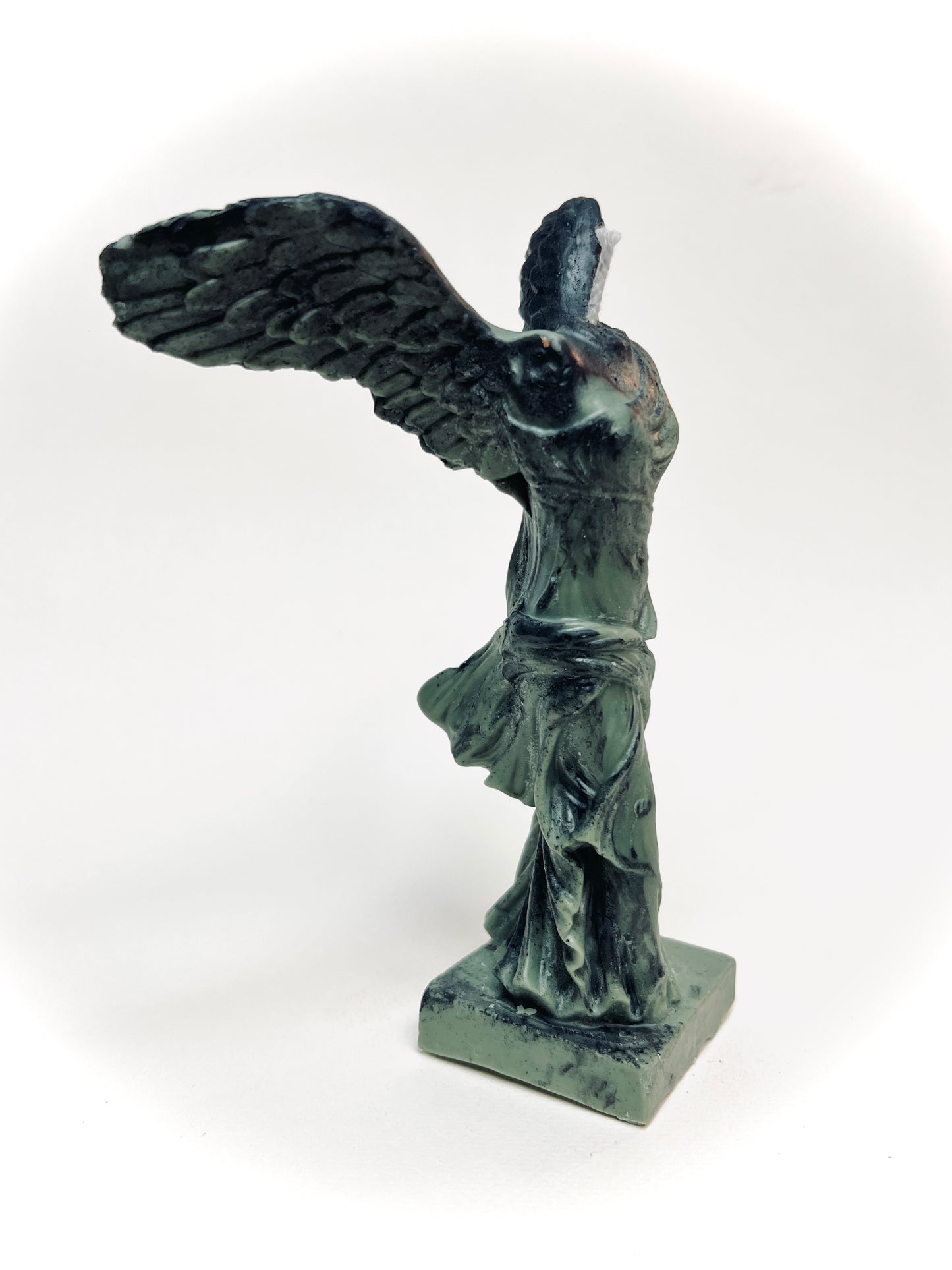 Goddess of Victory Candle Sculpture 7" Winter Pine